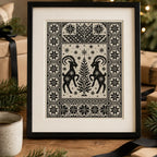 Nordic Yule Goats Cross Stitch Pattern PDF, Julbock Christmas Sampler