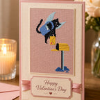 Winged Black Cat Cross Stitch Pattern PDF, Valentine Mailbox Design