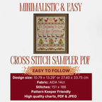 Christmas Sampler Cross Stitch Pattern PDF, Vintage Rustic Holiday Quote Design