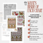 Christmas Sampler Cross Stitch Pattern PDF, Vintage Rustic Holiday Quote Design