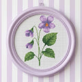 Violet Flower Cross Stitch Pattern PDF, Small Spring Floral Chart