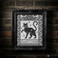 Yule Cat Cross Stitch Pattern PDF, Nordic Christmas Cat Sampler, Jólakötturinn