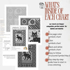 Yule Cat Cross Stitch Pattern PDF, Nordic Christmas Cat Sampler, Jólakötturinn
