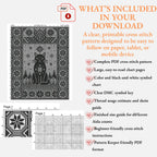 Christmas Yule Cat Cross Stitch Pattern PDF, Nordic Black Cat Sampler