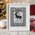 Yule Goat Cross Stitch Pattern PDF, Nordic Julbock Christmas Sampler