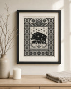 Yule Pig Family Cross Stitch Pattern PDF, Nordic Christmas Boar Sampler