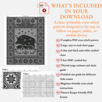 Yule Pig Family Cross Stitch Pattern PDF, Nordic Christmas Boar Sampler