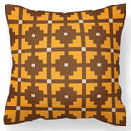 Counted Needlepoint Pillow Pattern Ochre Cross Tiles, Tapestry Cushion Pattern, Download PDF