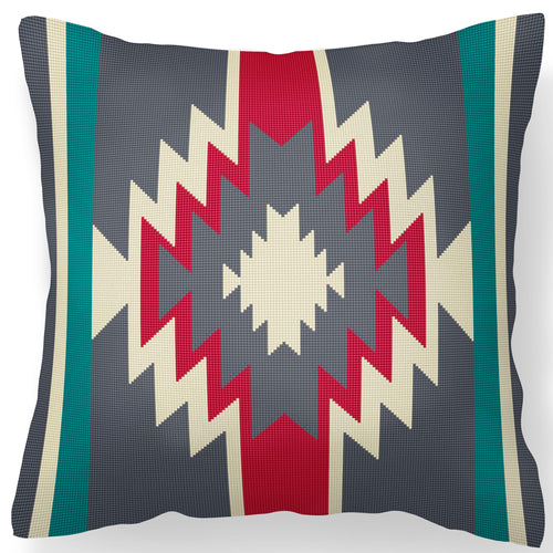 Counted Needlepoint Pillow Pattern Canyon Ridge Star, Tapestry Cushion Pattern, Download PDF