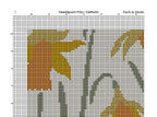 Counted Needlepoint Pillow Pattern Daffodils, Tapestry Cushion Pattern, Download PDF
