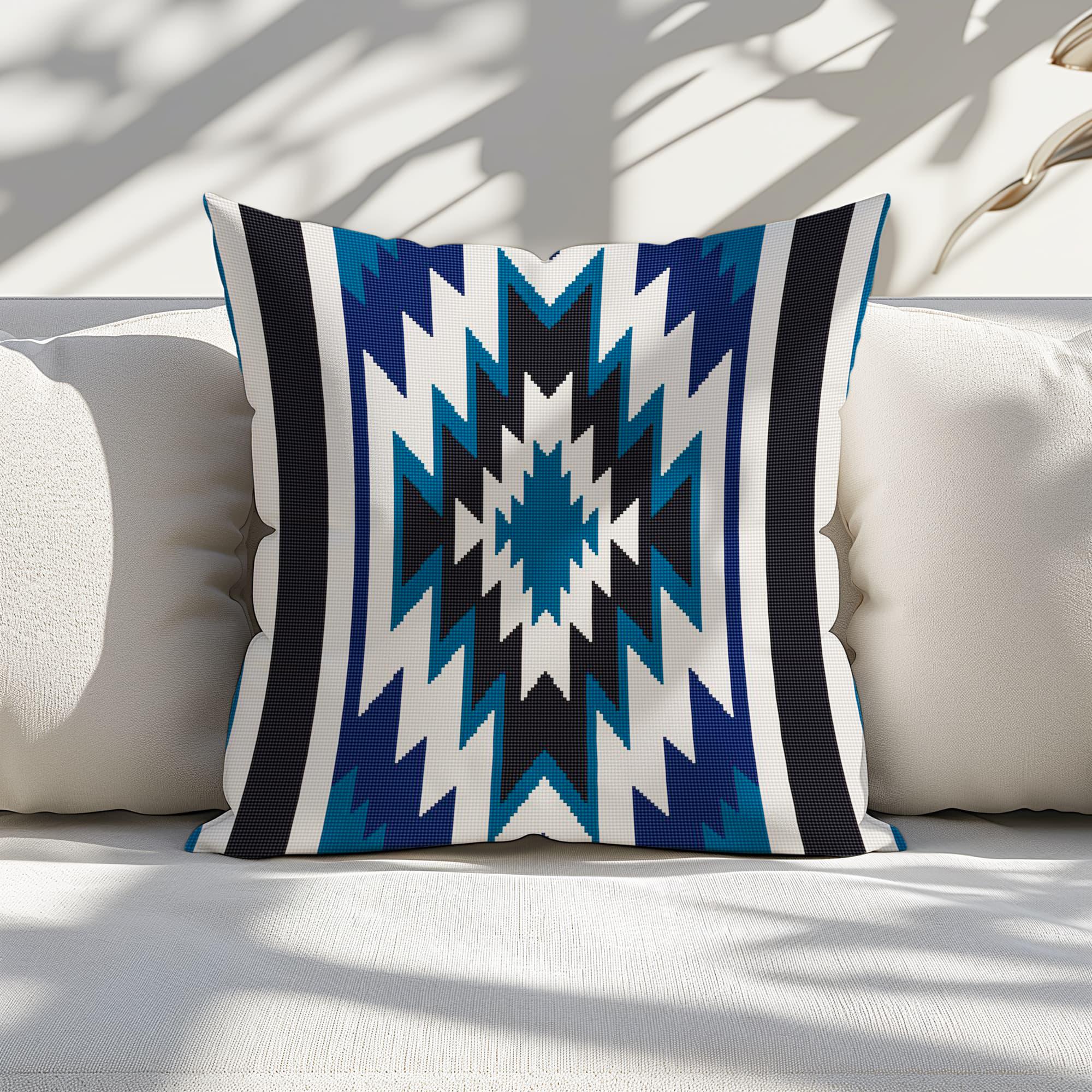 Counted Needlepoint Pillow Pattern Southwestern Star, Tapestry Cushion Pattern, Download PDF