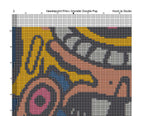 Counted Needlepoint Pillow Pattern Monster Doodle Pop, Tapestry Cushion Pattern, Download PDF