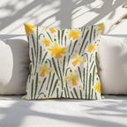 Counted Needlepoint Pillow Pattern Daffodils, Tapestry Cushion Pattern, Download PDF