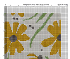 Counted Needlepoint Pillow Pattern Black Eyed Susan, Tapestry Cushion Pattern, Download PDF