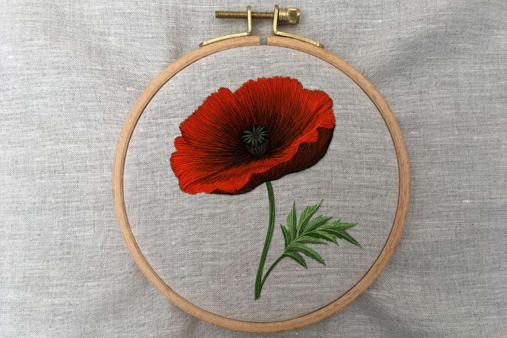 Poppy Hand Embroidery Pattern: Floral Design (PDF Instant Download)