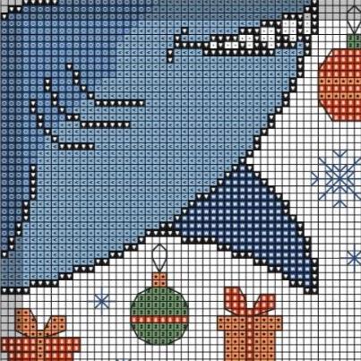 Merry Sharkmas Funny Cross Stitch pattern pdf, Small Shark in Santa's Hat Chrsitmas Chart