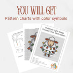 Funny Christmas Sheep Mini Cross Stitch Pattern PDF