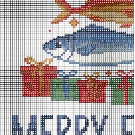 Sardines Christmas Tree Cross Stitch Pattern PDF, Funny Fish Christmas Decor