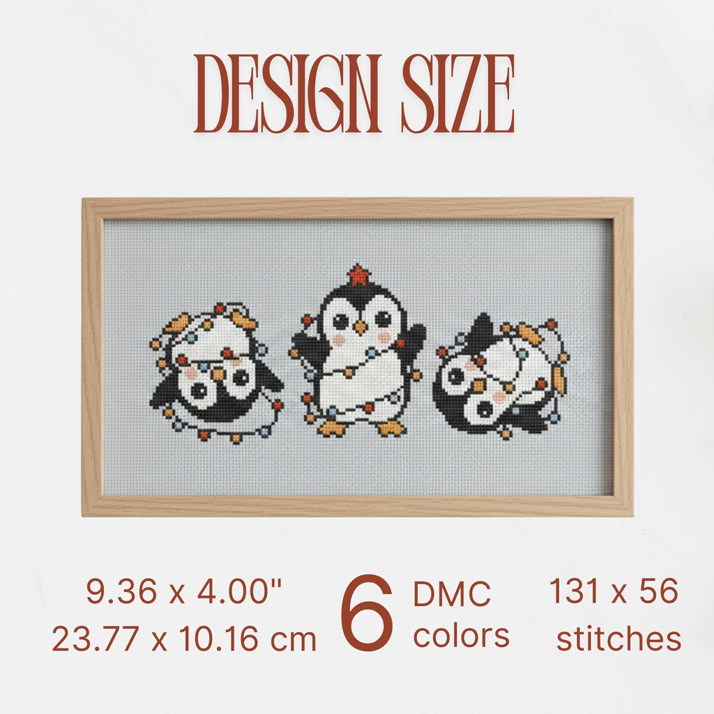 Christmas Funny Penguin Small Cross Stitch Pattern pdf
