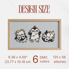 Christmas Funny Penguin Small Cross Stitch Pattern pdf