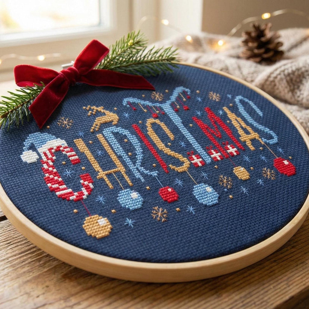 Christmas Typography small cross stitch pattern pdf