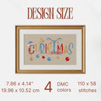 Christmas Typography small cross stitch pattern pdf