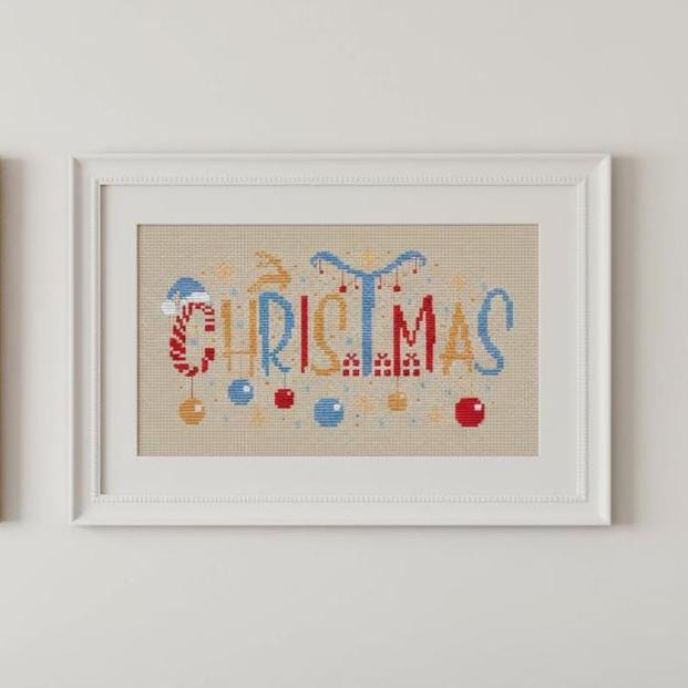 Christmas Typography small cross stitch pattern pdf