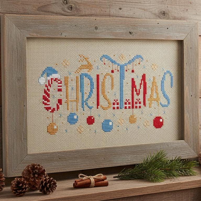 Christmas Typography small cross stitch pattern pdf