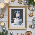 Christmas Snowman Cross Stitch Pattern PDF, Small Easy Winter Design for Beginners