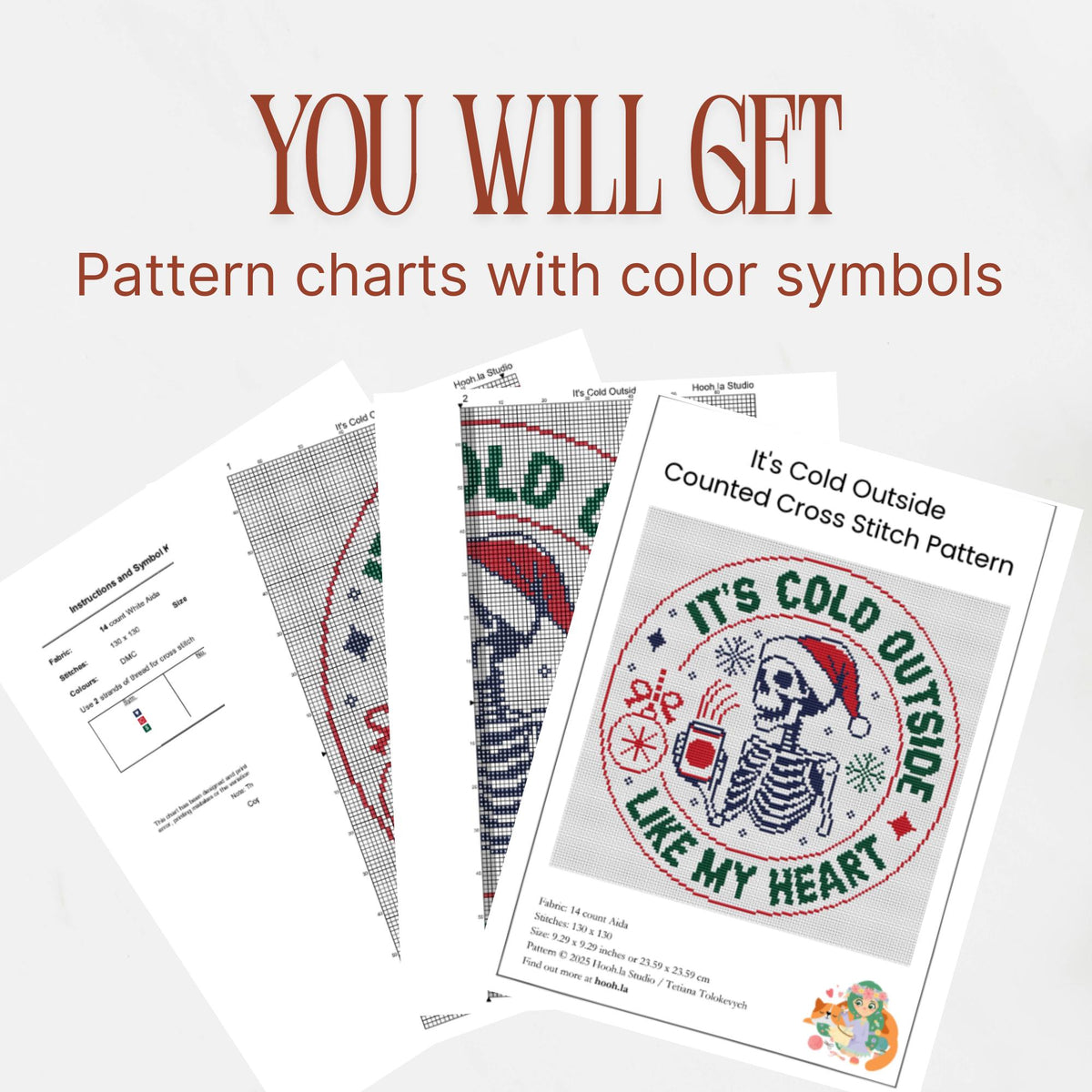 Christmas Skeleton Snarky Cross Stitch, Funny Skeleton Quote pattern pdf