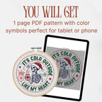 Christmas Skeleton Snarky Cross Stitch, Funny Skeleton Quote pattern pdf