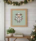 Funny Christmas Sheep Mini Cross Stitch Pattern PDF