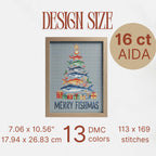 Sardines Christmas Tree Cross Stitch Pattern PDF, Funny Fish Christmas Decor