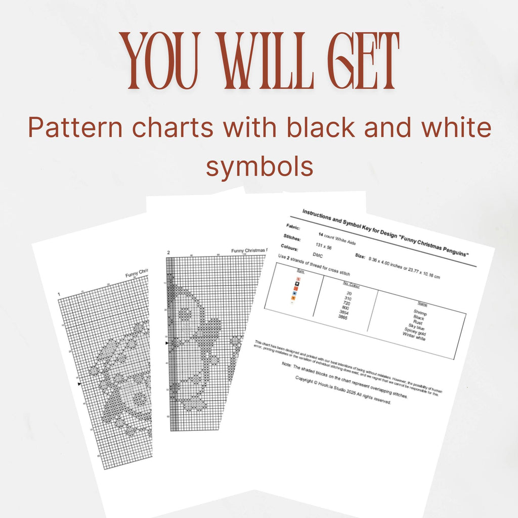 Christmas Funny Penguin Small Cross Stitch Pattern pdf