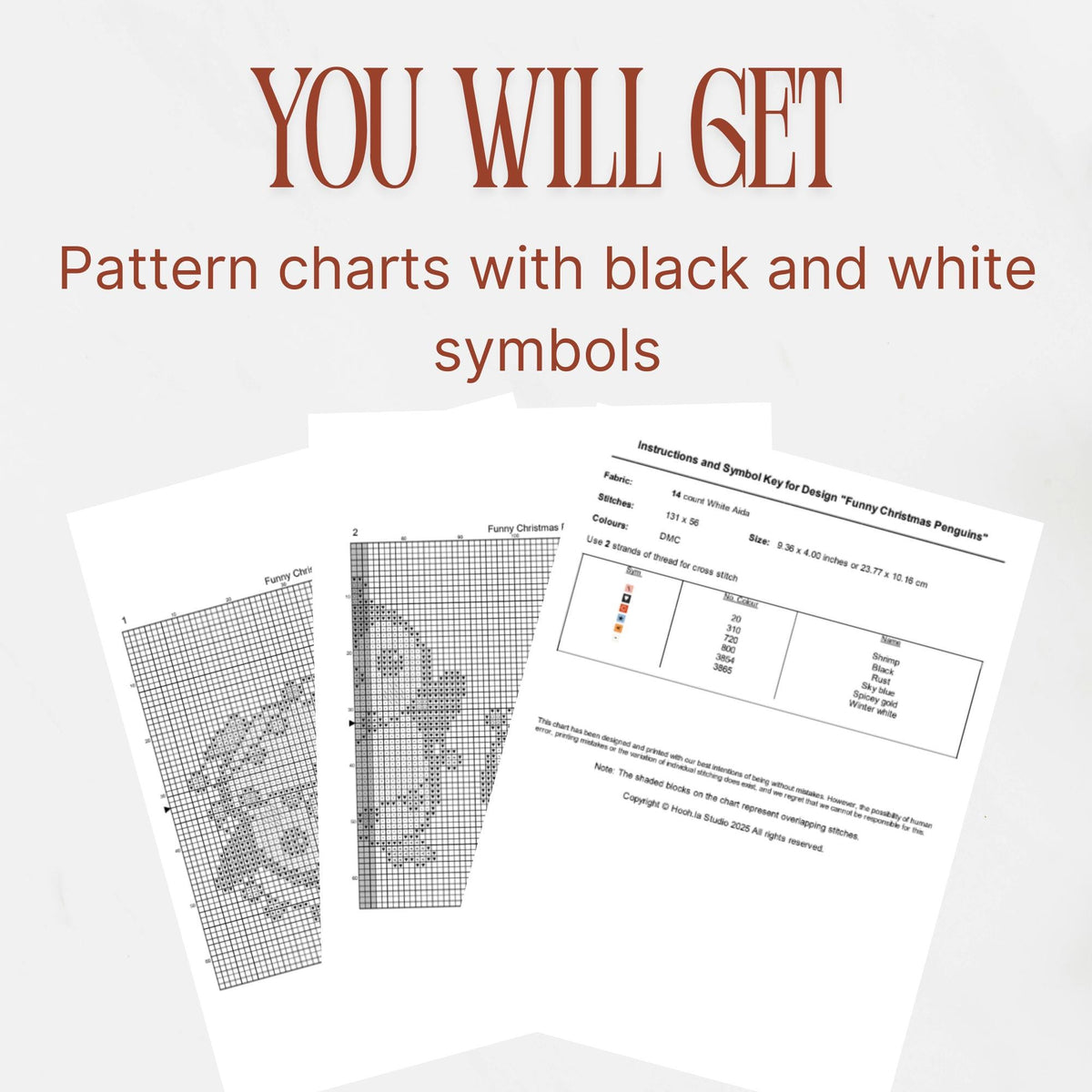 Christmas Funny Penguin Small Cross Stitch Pattern pdf