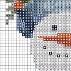 Christmas Snowman Cross Stitch Pattern PDF, Small Easy Winter Design for Beginners