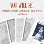 Christmas Snowman Cross Stitch Pattern PDF, Small Easy Winter Design for Beginners