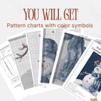 Christmas Snowman Cross Stitch Pattern PDF, Small Easy Winter Design for Beginners