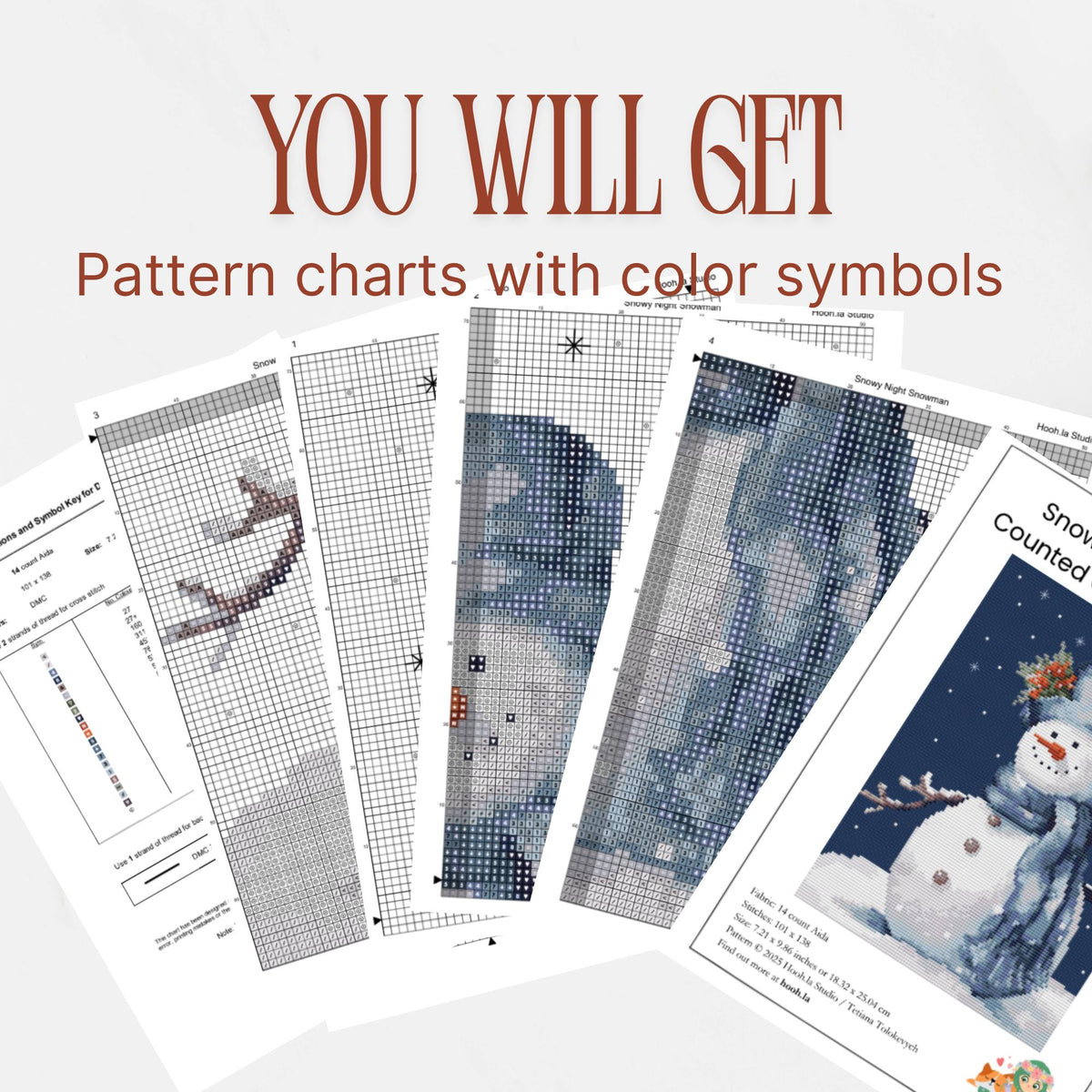 Christmas Snowman Cross Stitch Pattern PDF, Small Easy Winter Design for Beginners