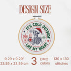 Christmas Skeleton Snarky Cross Stitch, Funny Skeleton Quote pattern pdf