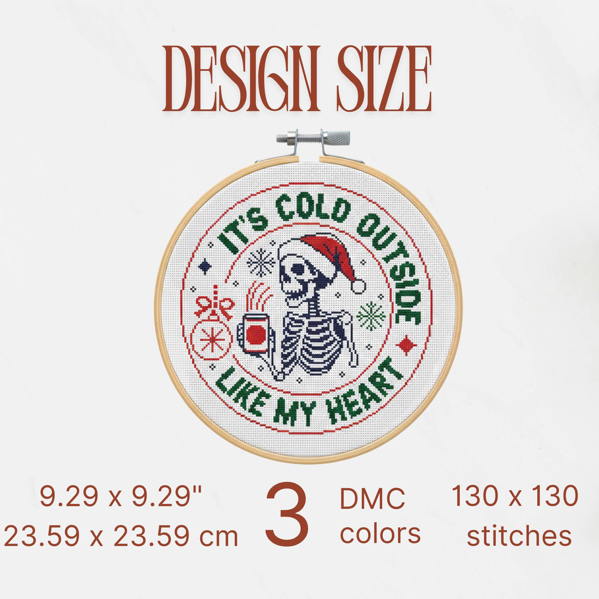 Christmas Skeleton Snarky Cross Stitch, Funny Skeleton Quote pattern pdf