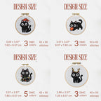 11 Christmas Funny Black Cat Mini Cross Stitch Pattern, Small Quick Designs
