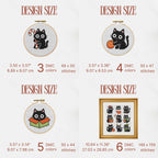 11 Christmas Funny Black Cat Mini Cross Stitch Pattern, Small Quick Designs