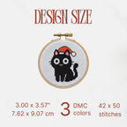 9 Christmas Cats Mini Cross Stitch Patterns, Small Quick Designs