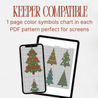 Modern 20 Christmas Trees Small Cross Stitch Pattern