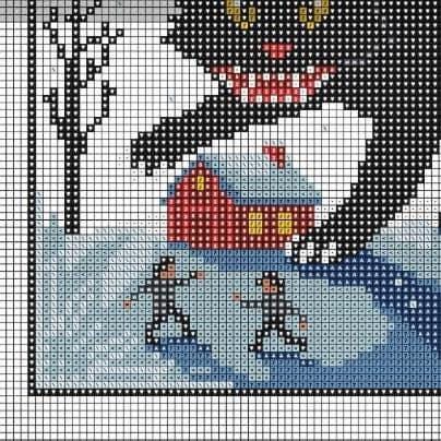Black Yule Cat Jólakötturinn Norse Pagan Christmas Cross Stitch Pattern