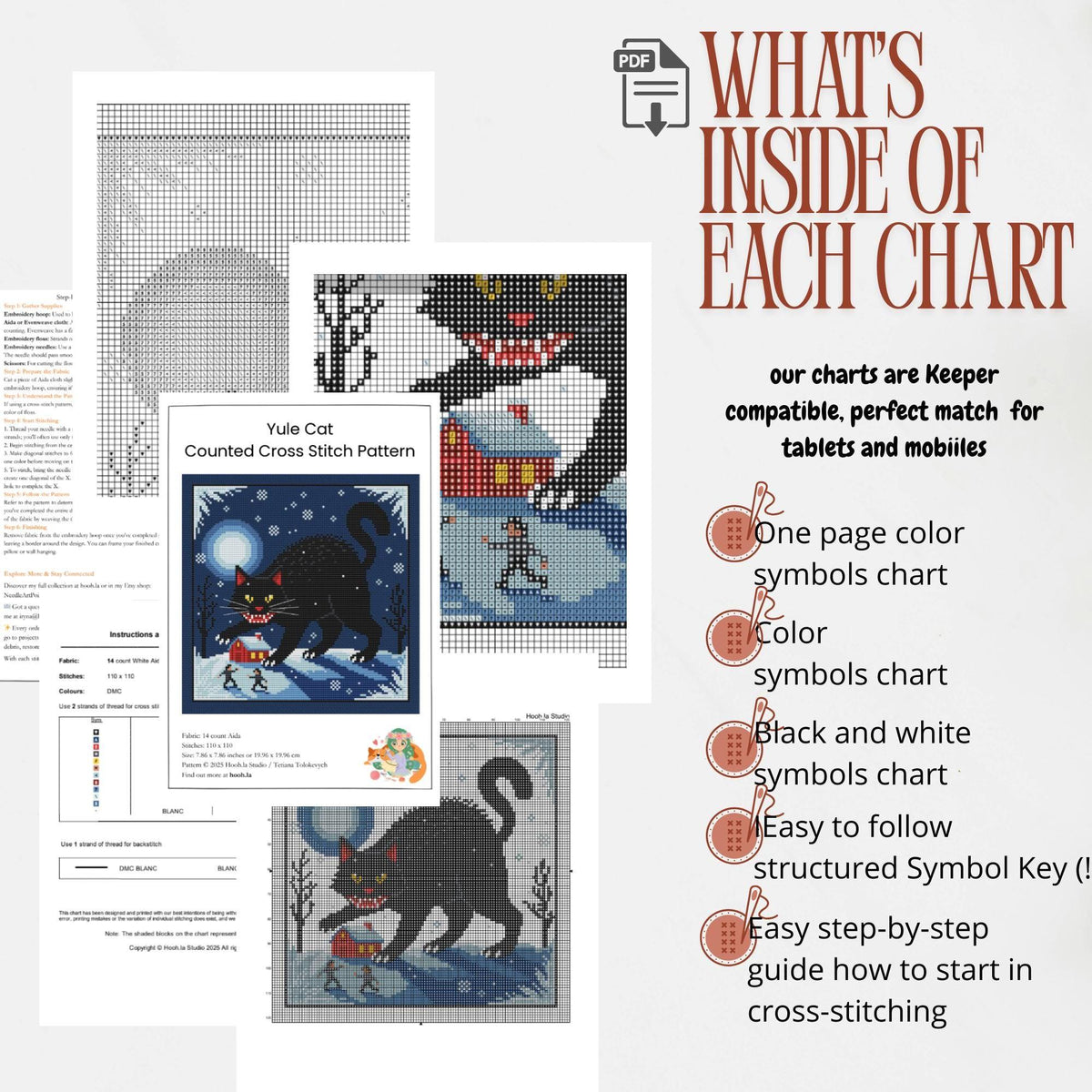 Black Yule Cat Jólakötturinn Norse Pagan Christmas Cross Stitch Pattern