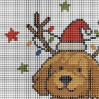 Funny Christmas Dog Cross Stitch Pattern PDF