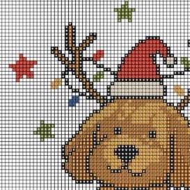 Funny Christmas Dog Cross Stitch Pattern PDF