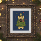 French Bulldog Christmas Tree Cross Stitch Pattern PDF, Funny Dog Chart